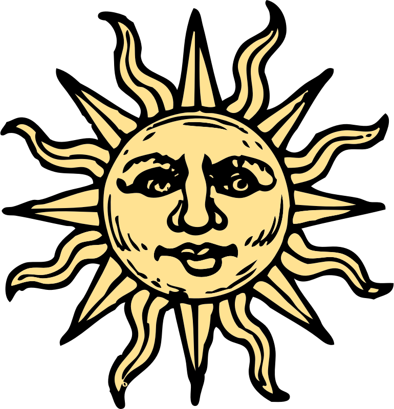 sun woodcut