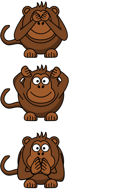 see/hear/speak no evil monkey