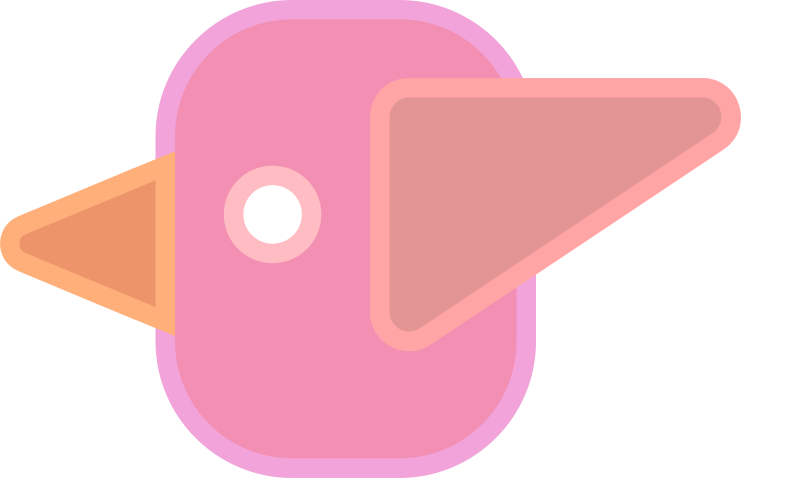 Abstract cute simple cartoon bird