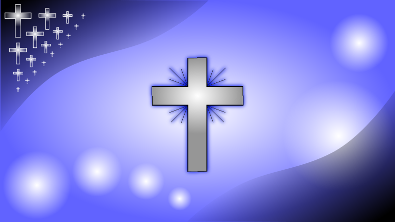 Iceblue Glowing Cross Wallpaper