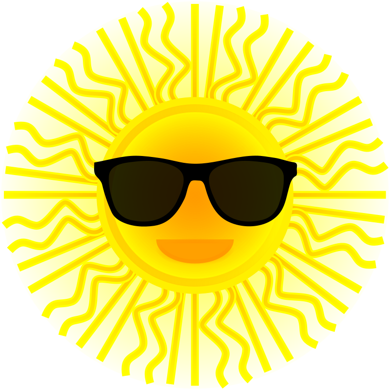 Sun with sunglasses