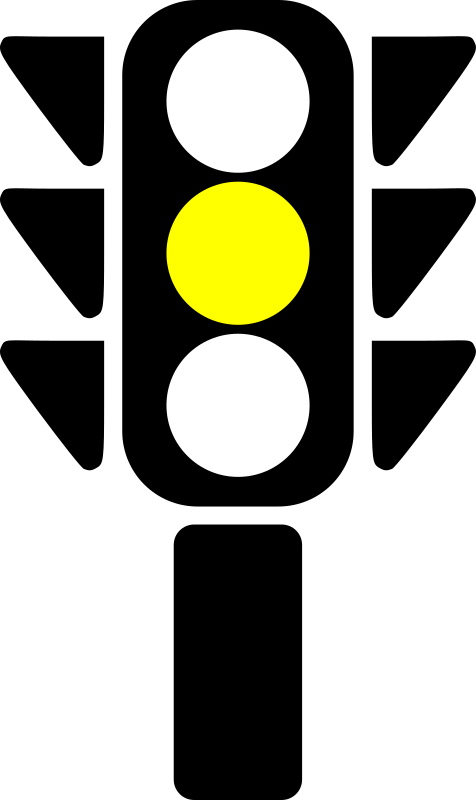 Traffic semaphore yellow light