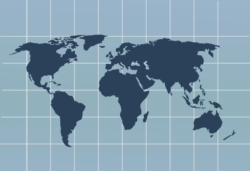 world map with grid