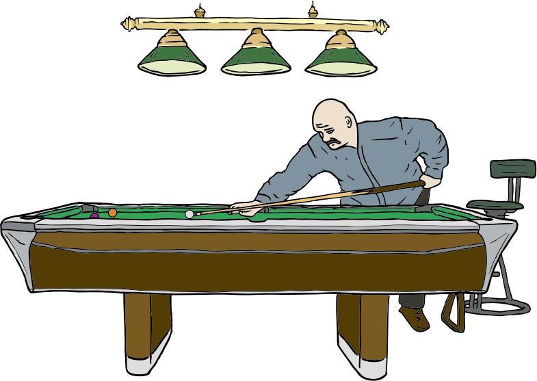 Pool Table with Player