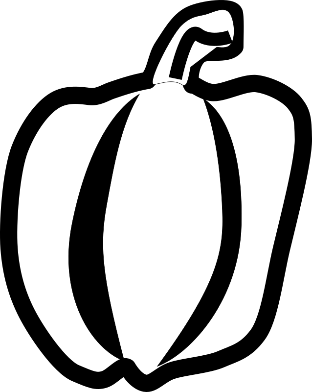 green pepper clip art black and white