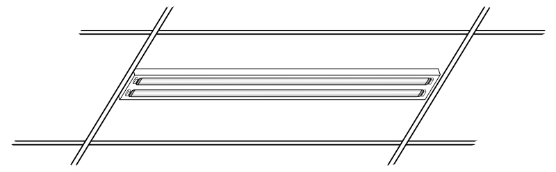 Fluorescent light with suspended ceiling