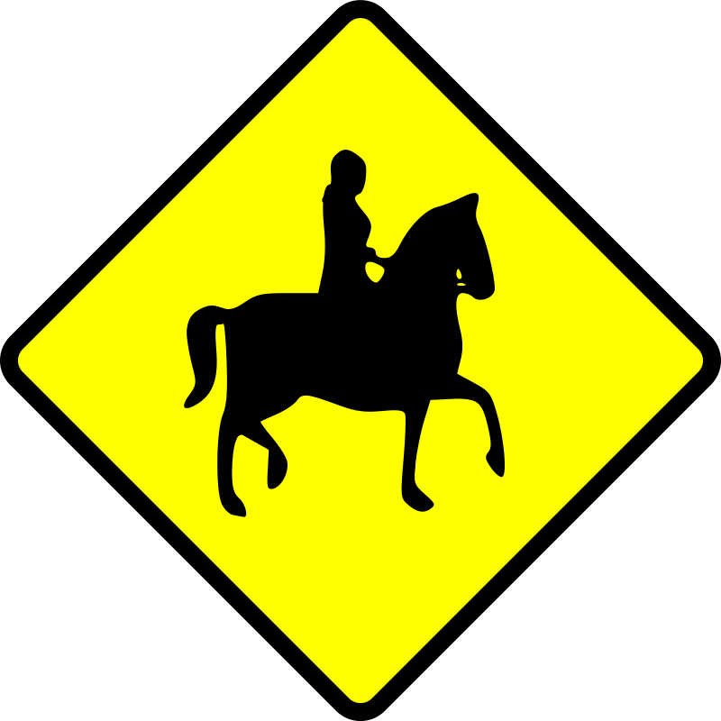 caution-horse rider