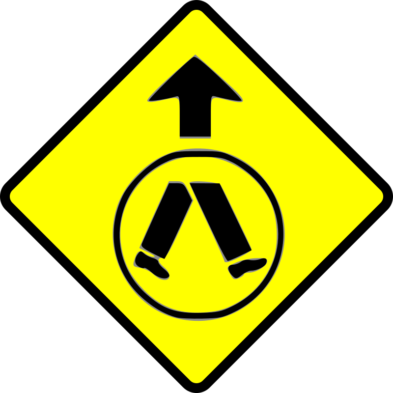 caution-pedestrian crossing