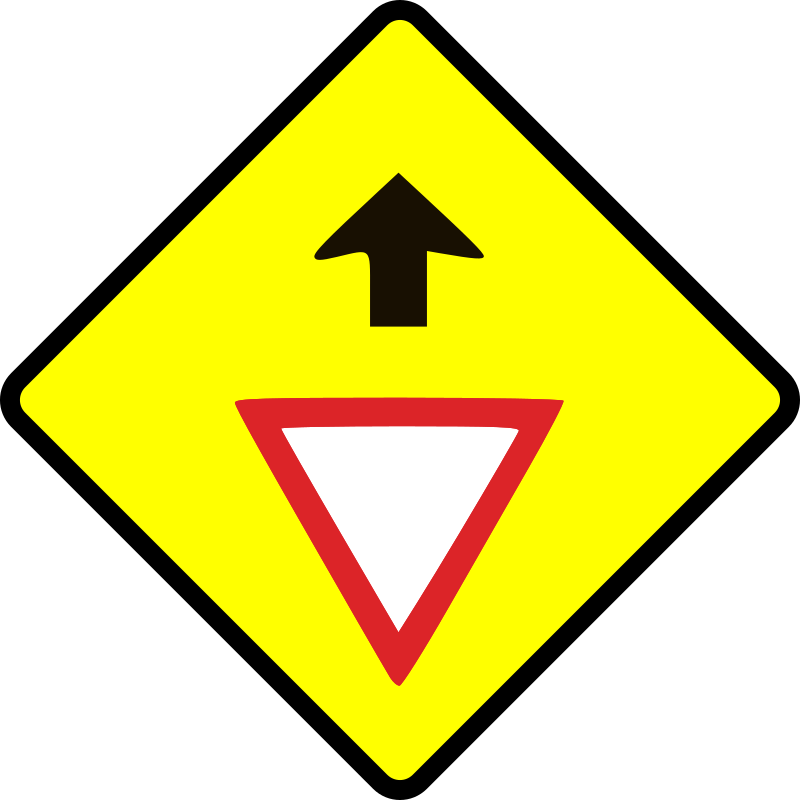 caution-give way sign