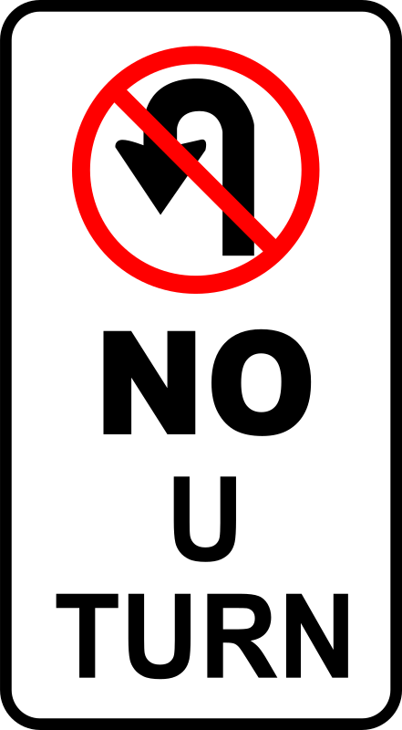 sign-no U turn