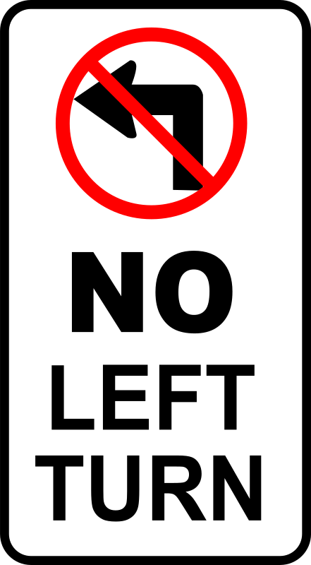 sign-no left turn