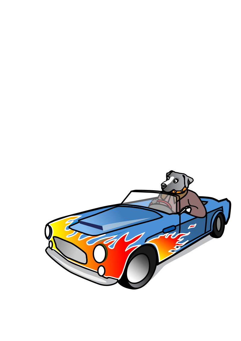 Dog in Sports Car