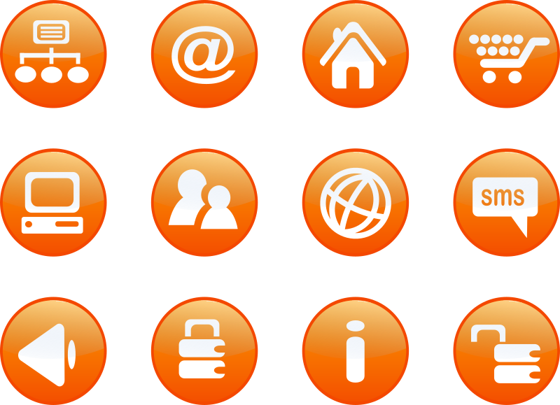 icons orange web candy