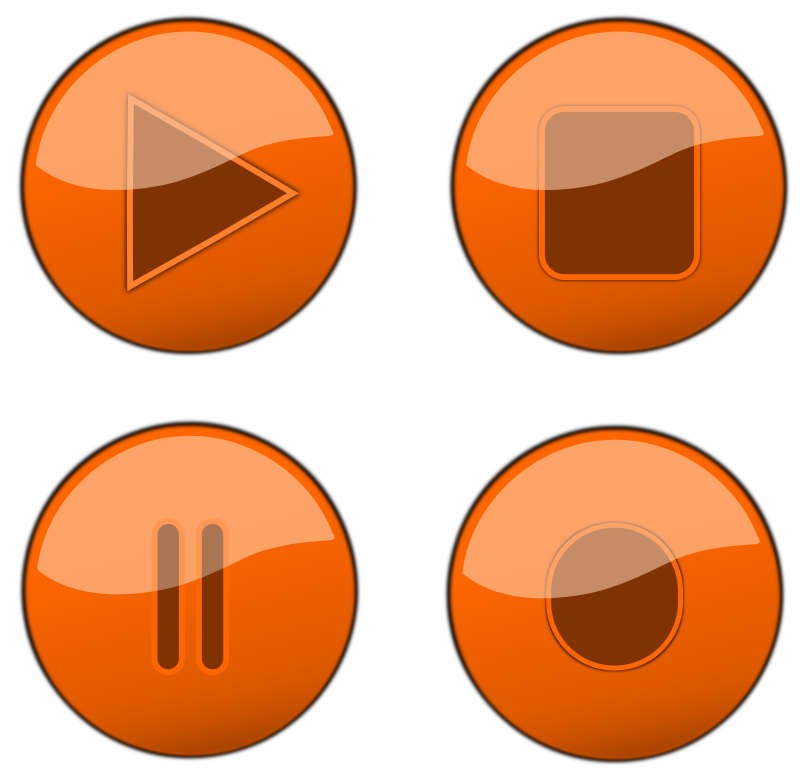 Orange Glossy Buttons