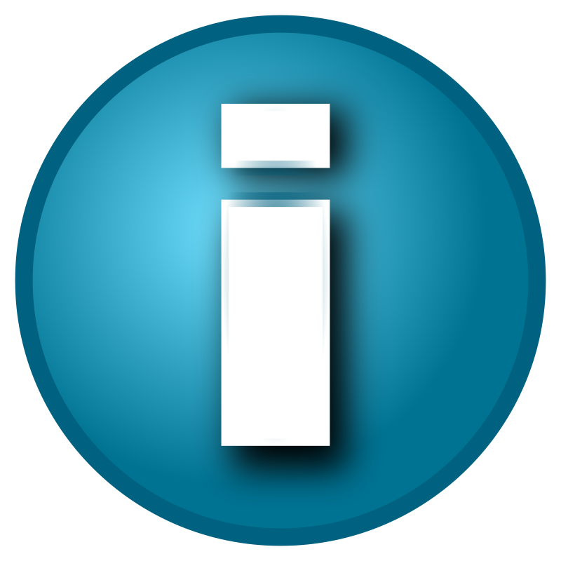 Small blue 'i' info button