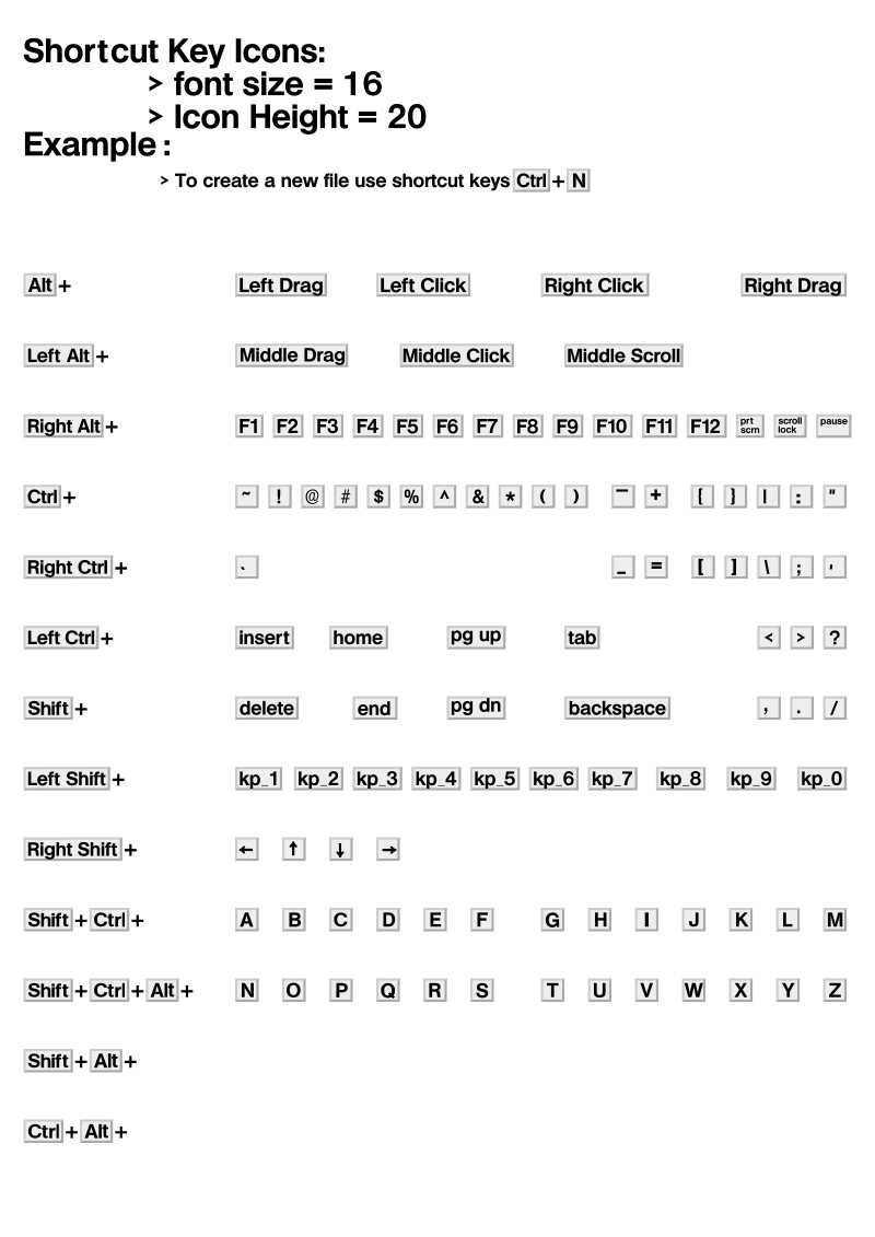 Keyboard Shortcut Icons Set