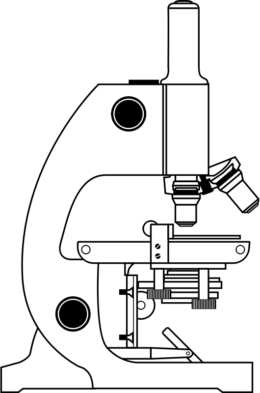 microscope with labels