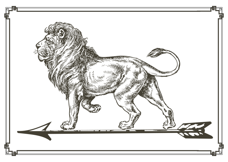 Lion on arrow