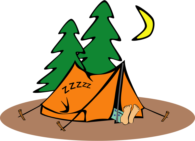 Sleeping in a tent