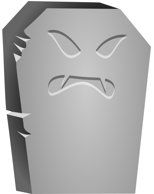 Halloween Tombstone Angry Face