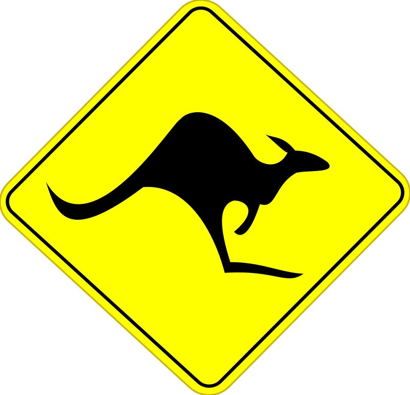 Roo Road Sign