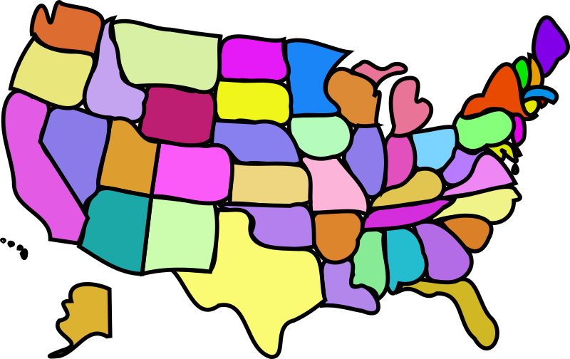 U.S. Map, Cartoony