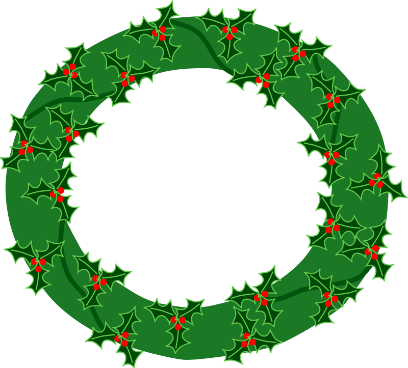 evergreen wreath with large holly 01