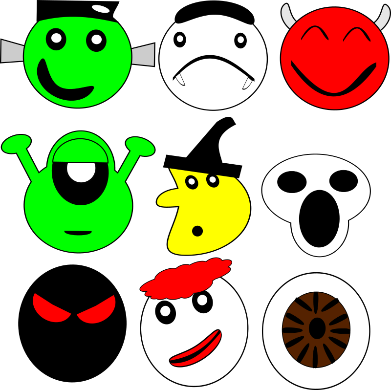 scarey faces - Openclipart