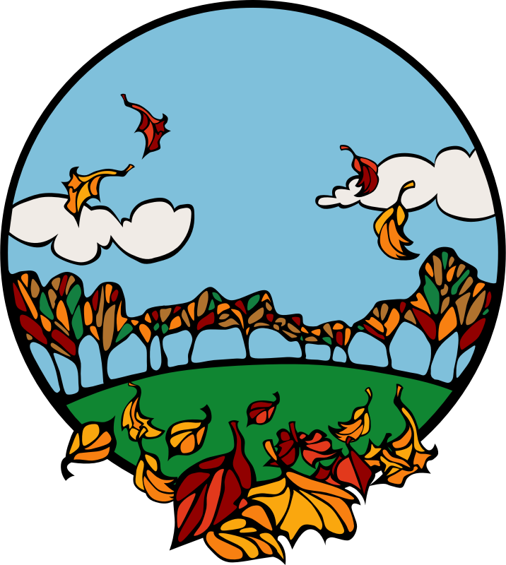 Fall scene in a circle