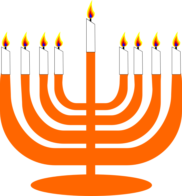 Simple Menorah For Hanukkah WIth Shamash