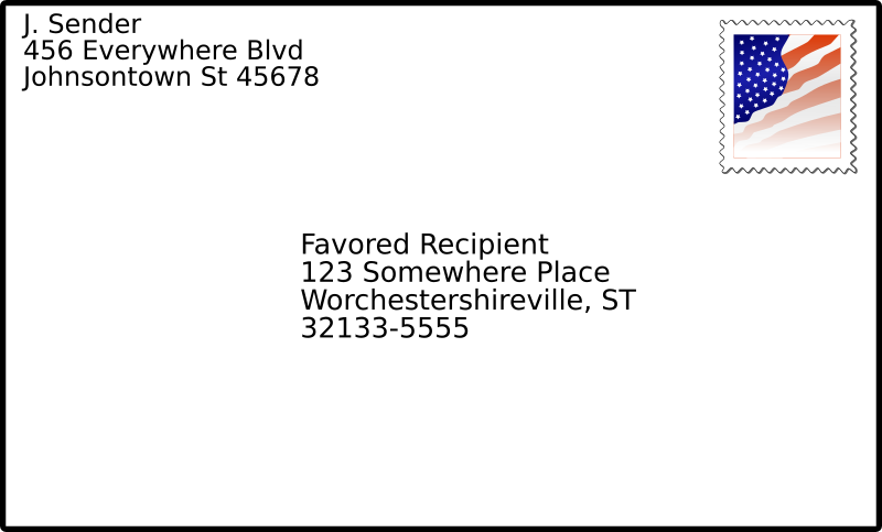 addressed envelope with stamp