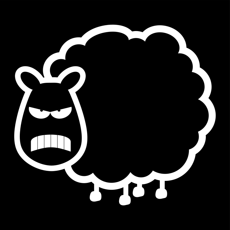 Angry black sheep