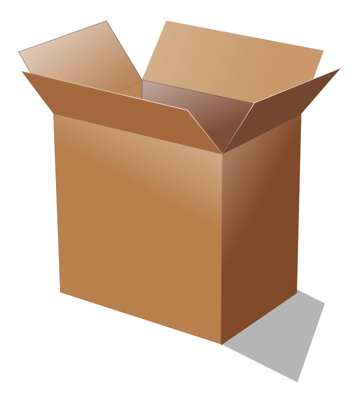 Clipart - open cardboard box