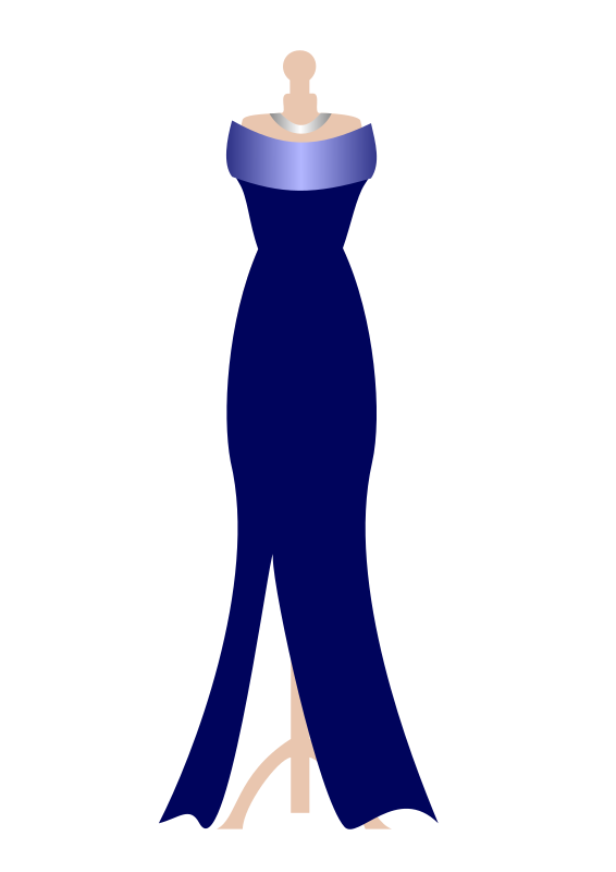 Download Clipart - formal navy dress