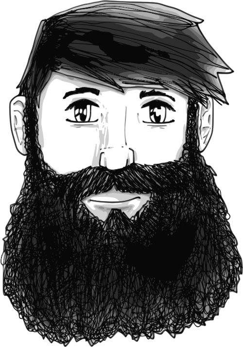 Clipart - A guy with a beard