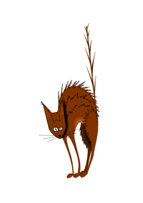 Clipart - Scared cat