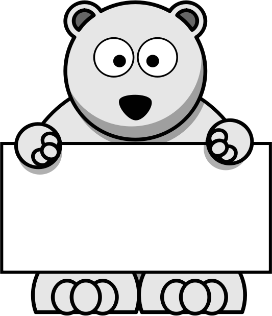 Clipart - Sign-Holding Polar Bear