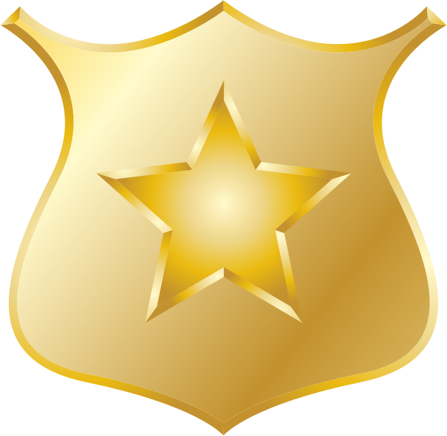 Clipart - Gold police badge