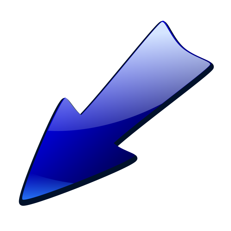 Clipart - Long Arrow Down Left