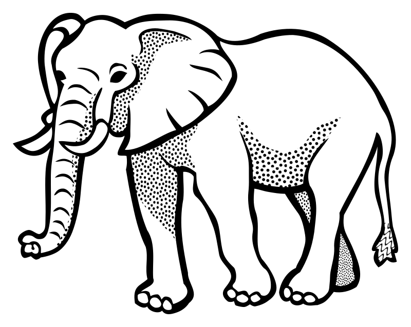 Line Drawing Of Elephant : Clipart elephant lineart