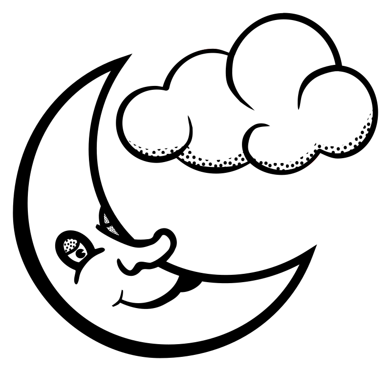 clipart moon black and white - photo #23
