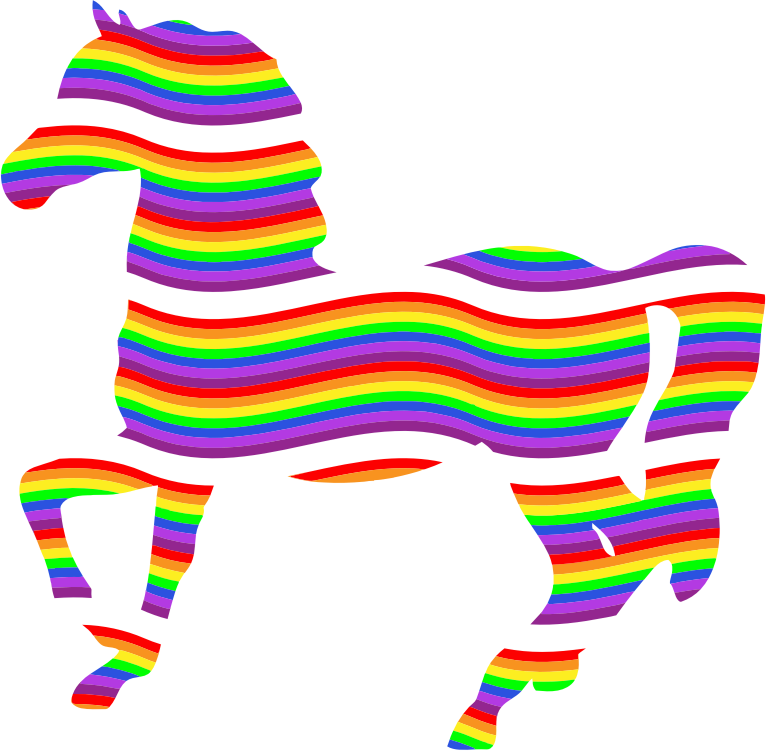 rainbow horse clip art - photo #3