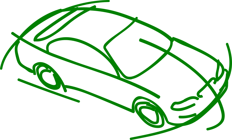 Clipart - Sketch of a modern car