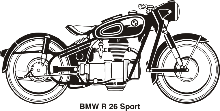 Clipart - BMW R26 Sport, year 1956