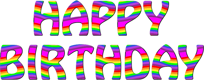 Download Clipart - Rainbow Happy Birthday Typography