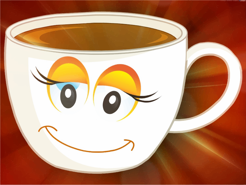 What's the last thing you ate or drank? - Page 58 Anthropomorphic-Happy-Female-Cup-Of-Coffee-Or-Tea