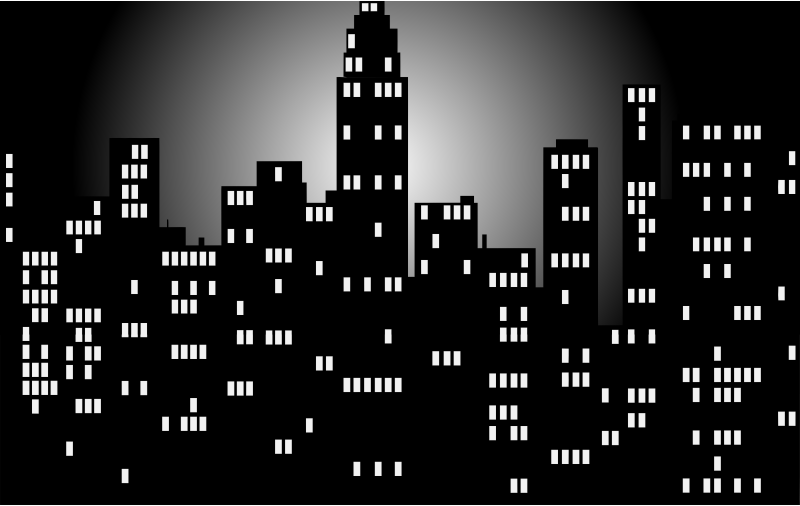 Clipart - Cityscape At Night