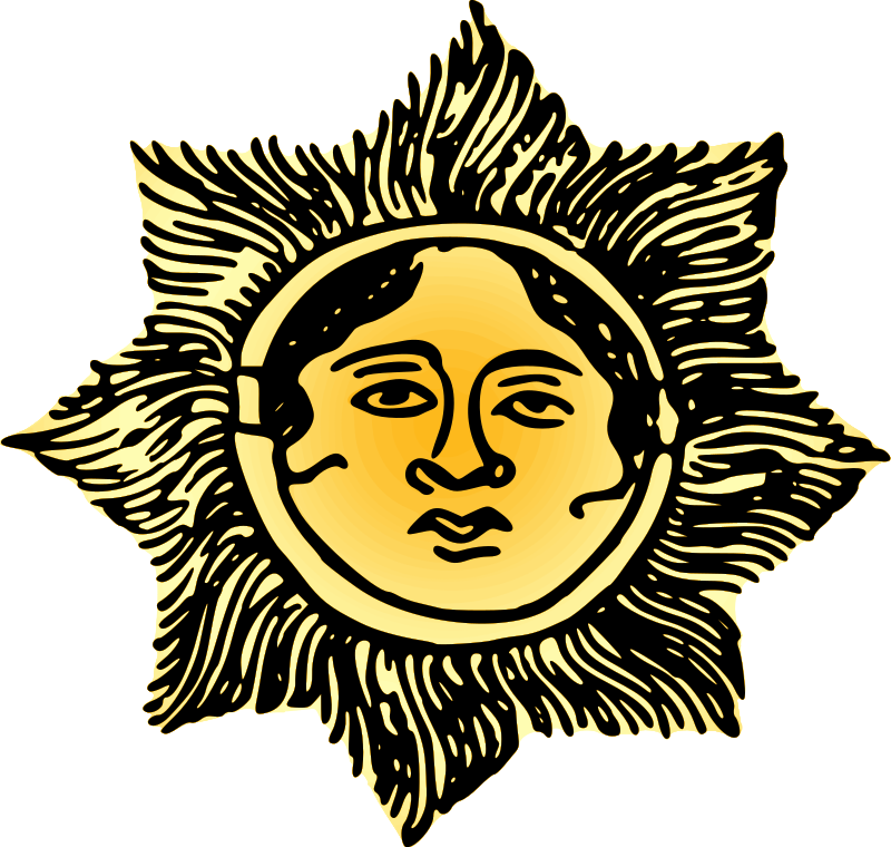 Clipart - Face in the sun (colour)