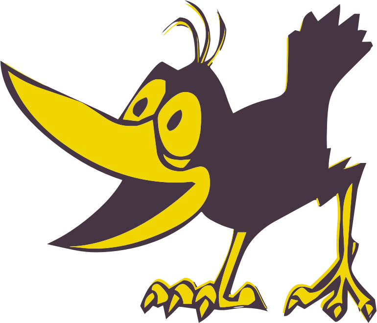 Clipart - Cartoon Crow