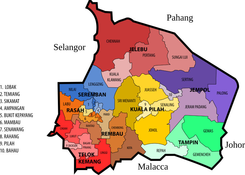 Clipart Negeri Sembilan State Legislative Assembly Constituencies   Dun Negeri Sembilan 